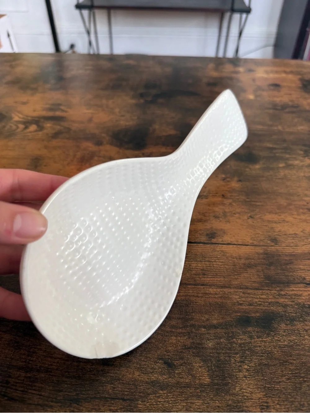 Textured Ceramic Spoon Rest in White - Home Dining bread + butter Cucina